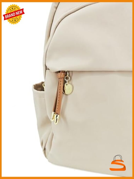 Backpack Purse for Women, Nylon Daypack with Gold Hardware 
